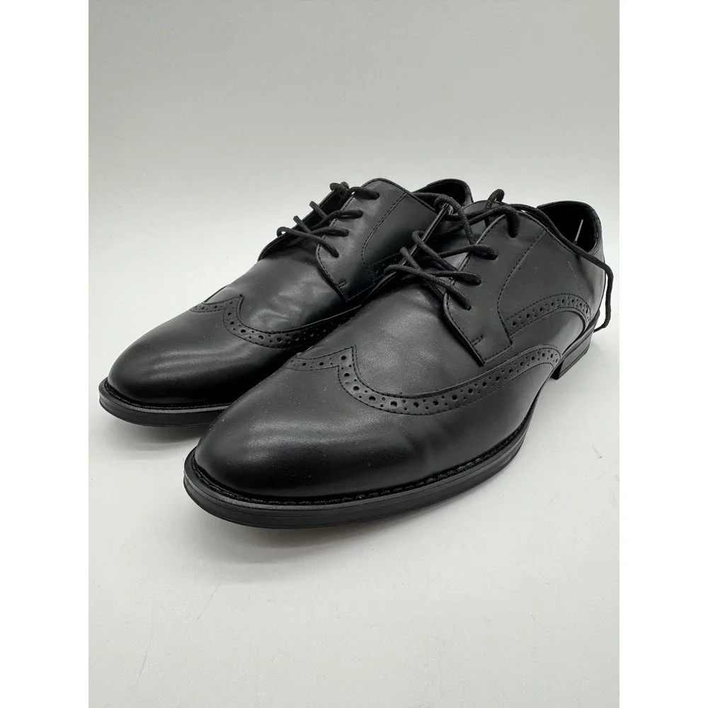 Alfani Leyden Men's Size 10.5M Black Wingtip Oxford Dress Shoes Lace Up